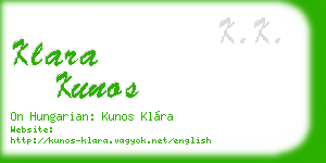 klara kunos business card
