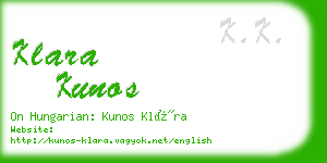 klara kunos business card